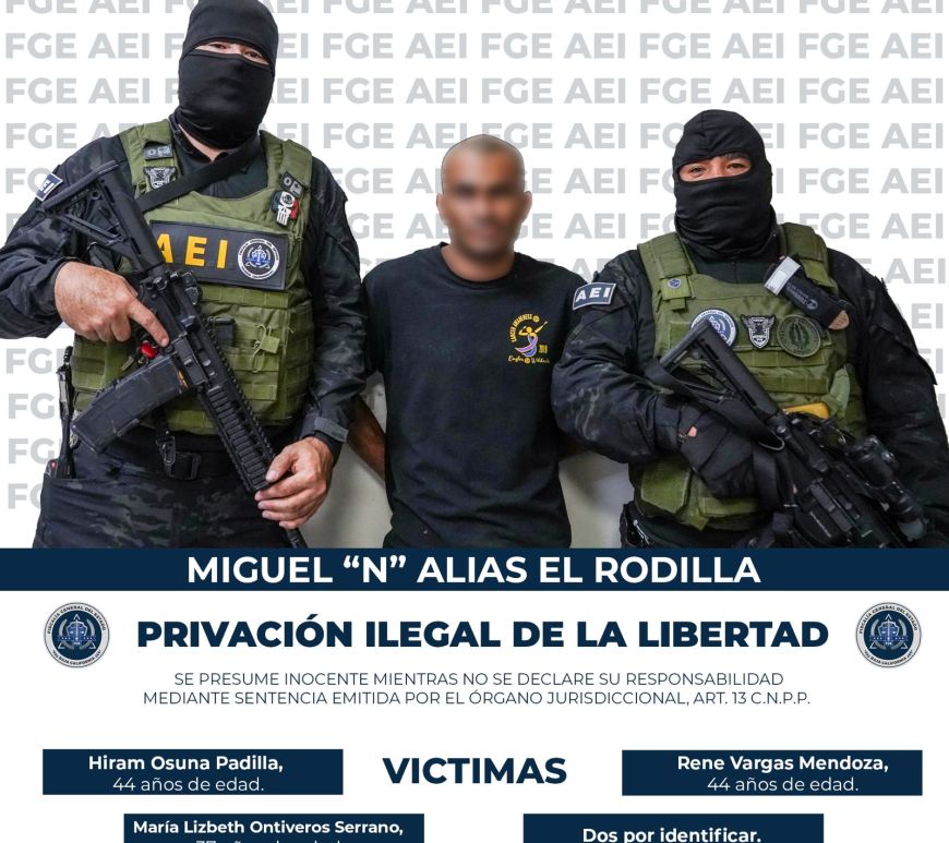 Captura FGE a presunto integrante de “Los Rusos” vinculado a fosas clandestinas de Miguel Alemán