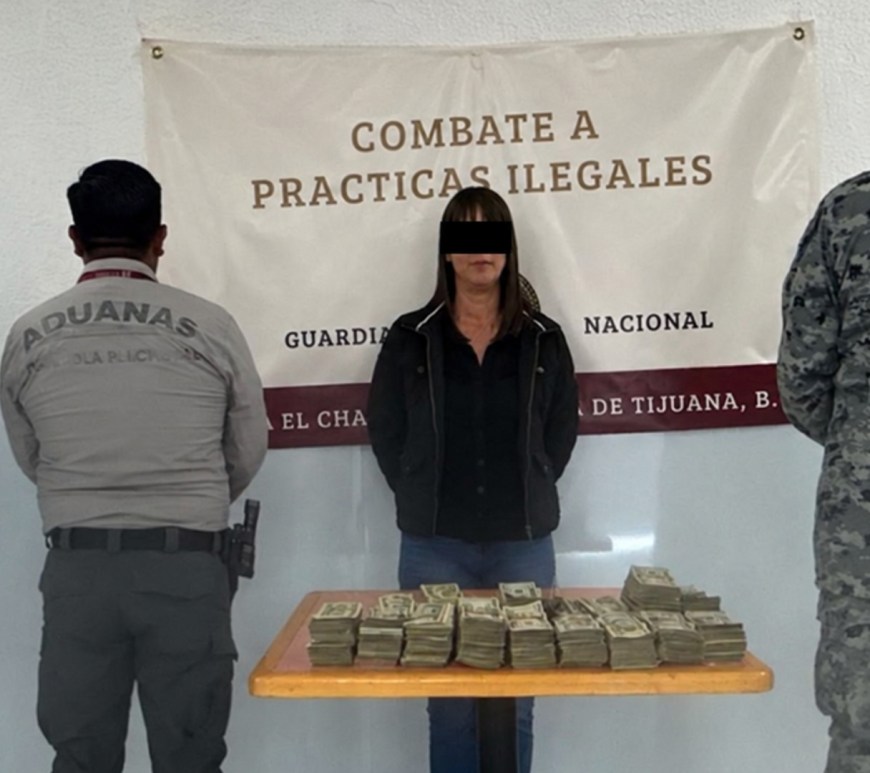 Decomisan más de 176 mil dólares no declarados en la aduana de Tijuana