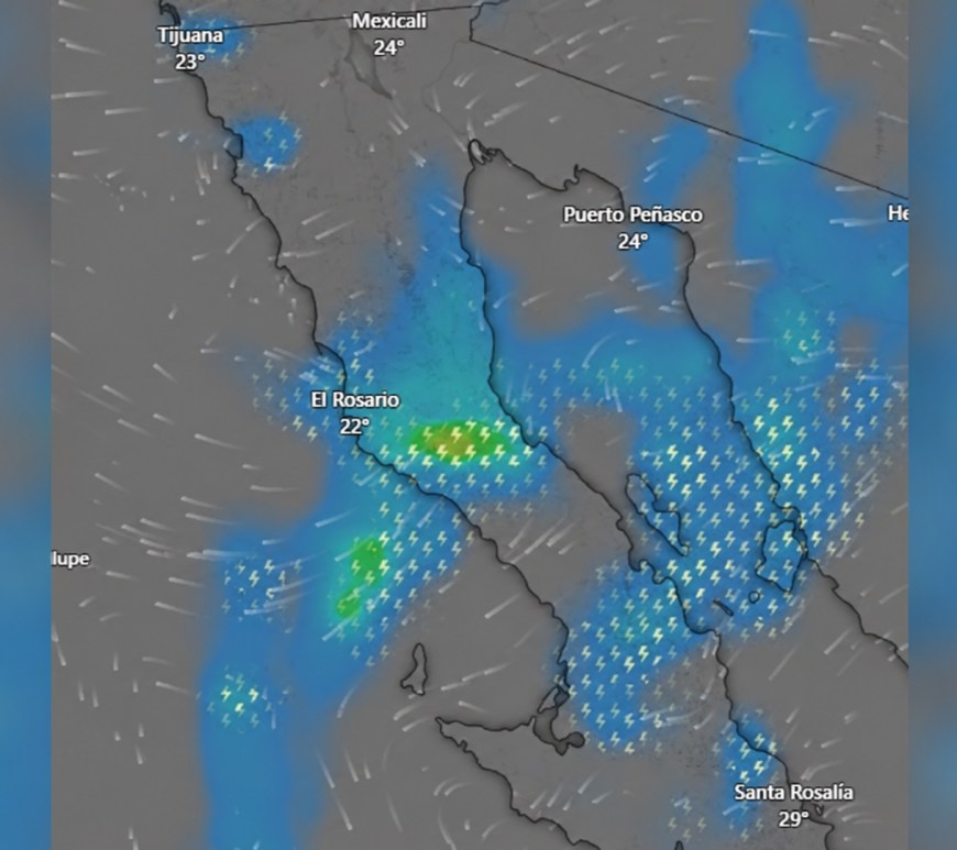 Pronostican fin de semana con lluvias fuertes y vientos de hasta 100 km/h en Baja California