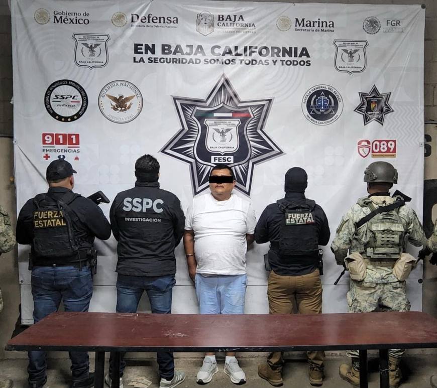 Detienen en Mexicali a "El Isra", presunto líder criminal buscado por homicidio en Sonora