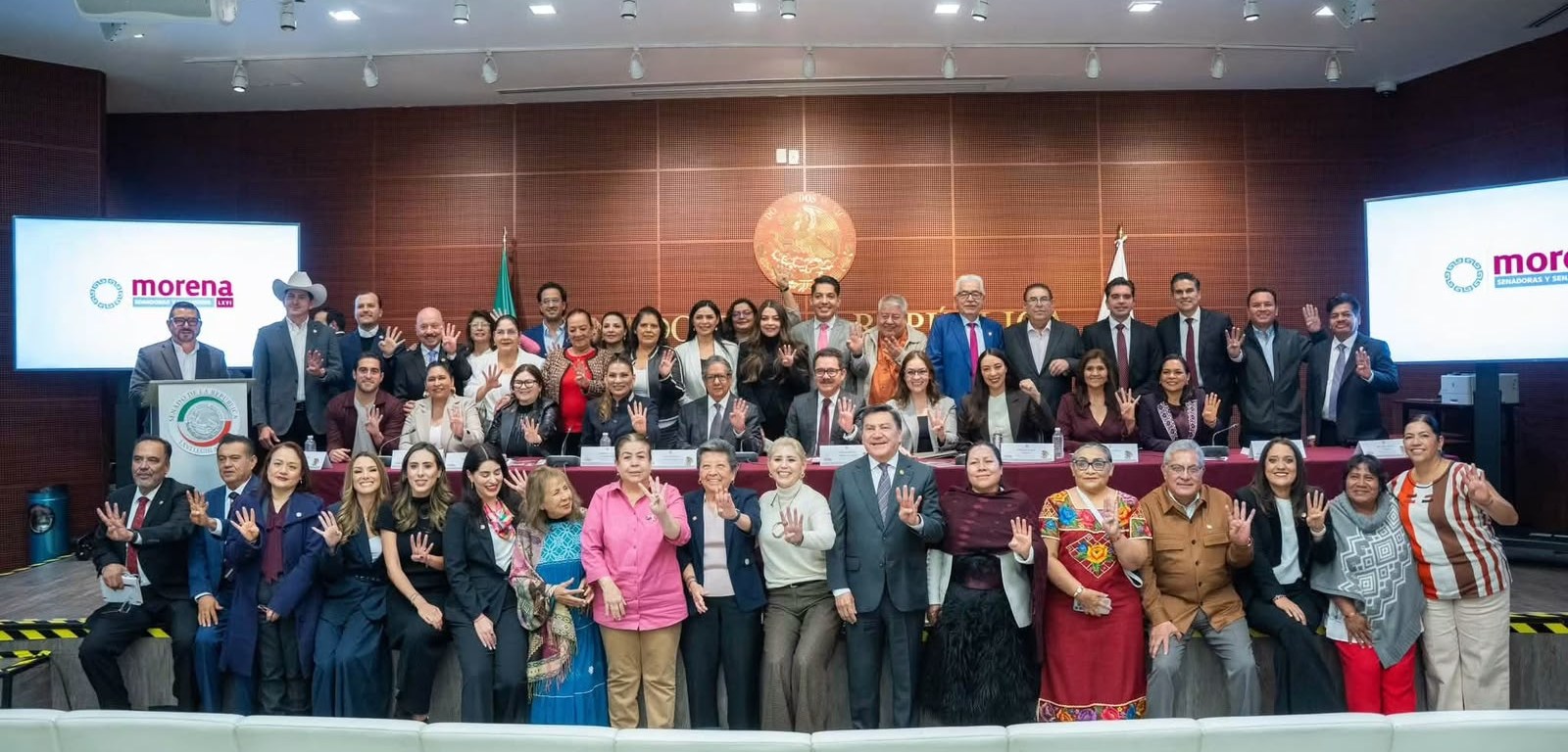 Liderazgos de Morena se reúnen en el Senado para alinear estructura territorial con coordinadores estatales